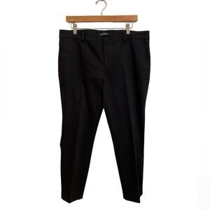 Lauren Ralph Lauren Black Stretch Cotton Blend Ankle Pants